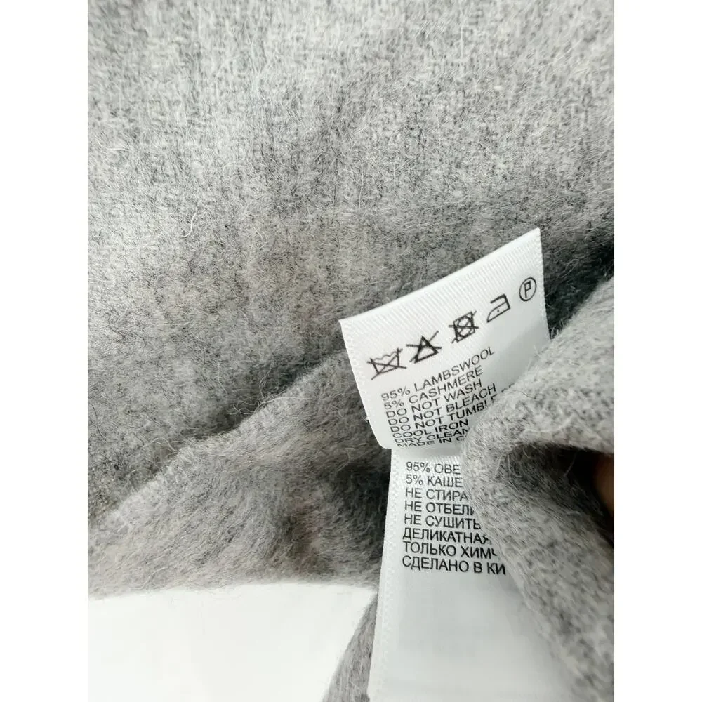 REISS Ashton Lambswool Cashmere Blend Scarf NEW Soft Grey Gray $95